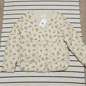 NWT Elodie Quilted Floral Jacket Ecru Combo